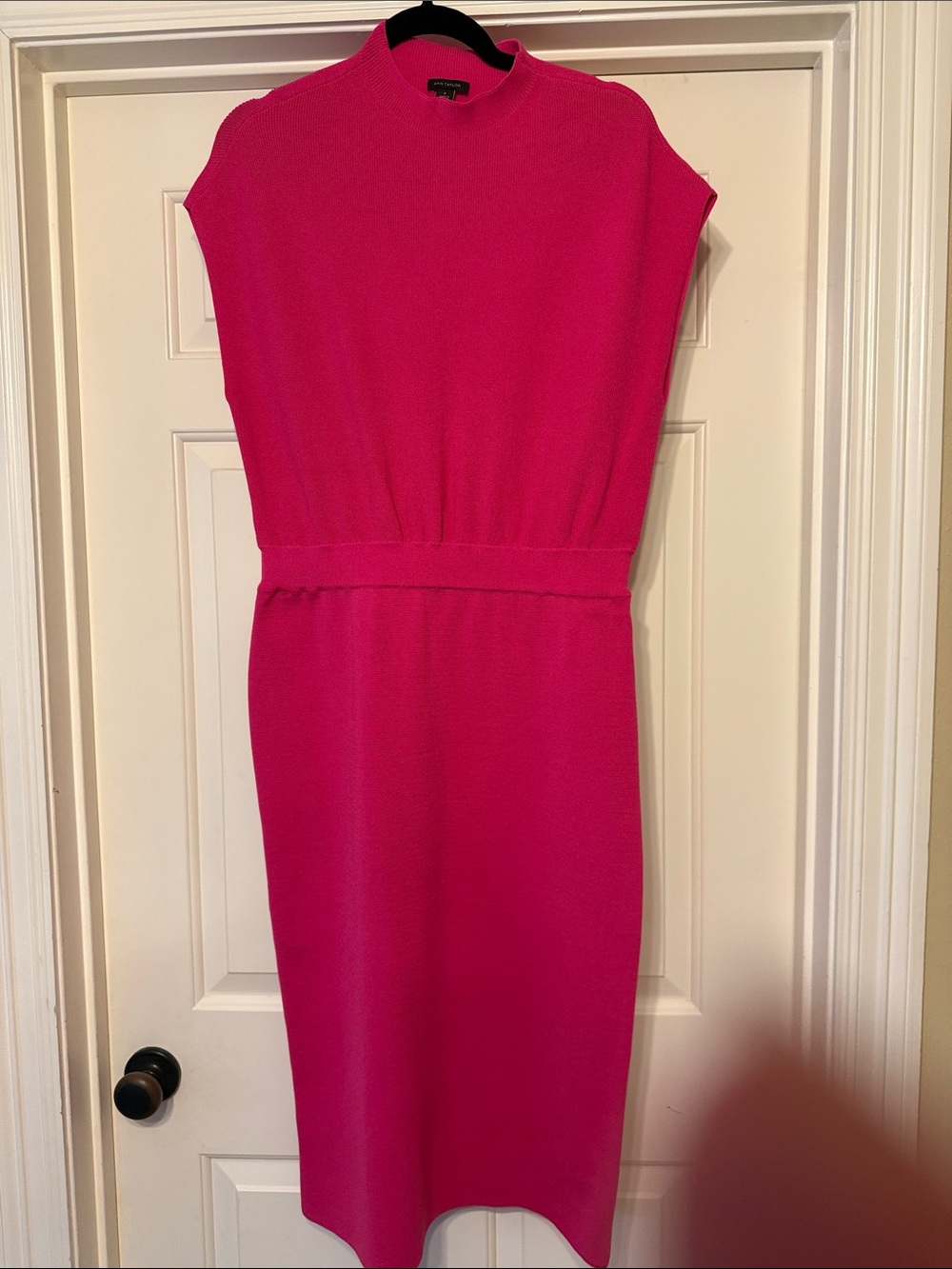 Ann Taylor Bright Fuchsia Midi Sheath Dress